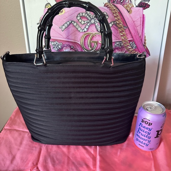 Gucci Black Canvas Bamboo handbag - Picture 10 of 14